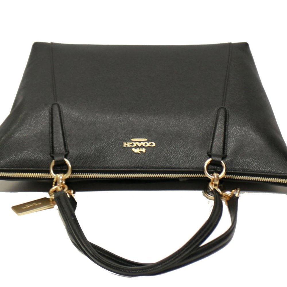 NEW Coach classy leather tote shoulder bag black - Picture 6 of 8